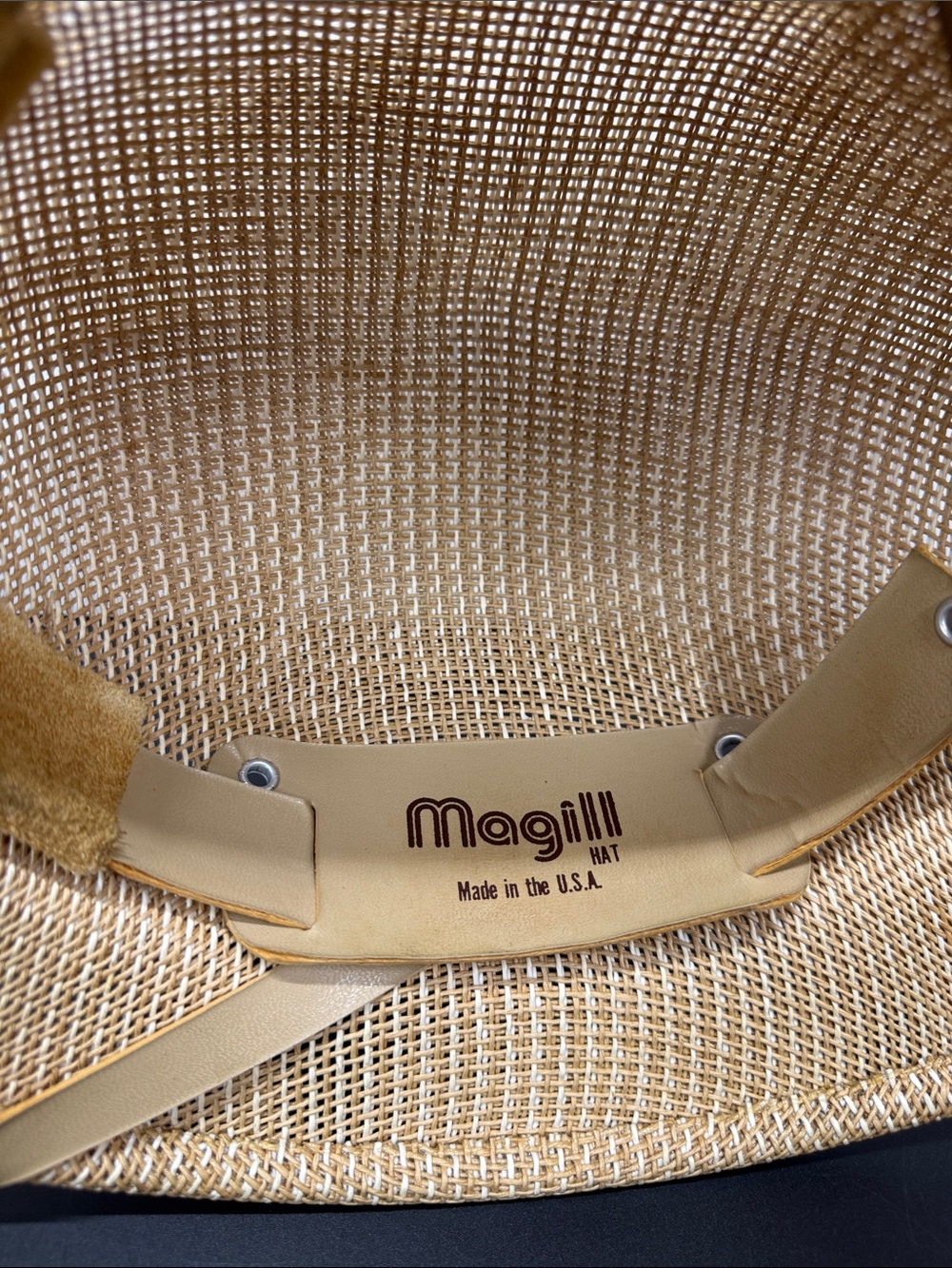 Vintage Magill USA Woven Straw Sun Hat - Natural - Picture 5 of 7